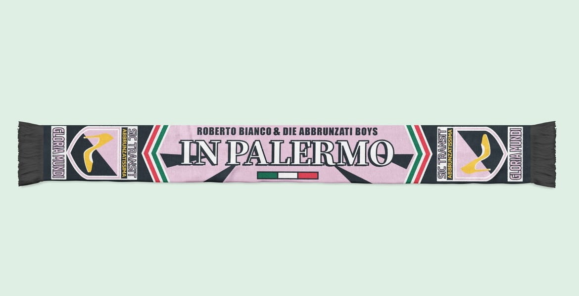 Schal 👠In Palermo👠, Ein Versprechen auf vergangene Ruhmestage in rosa-schwarz
